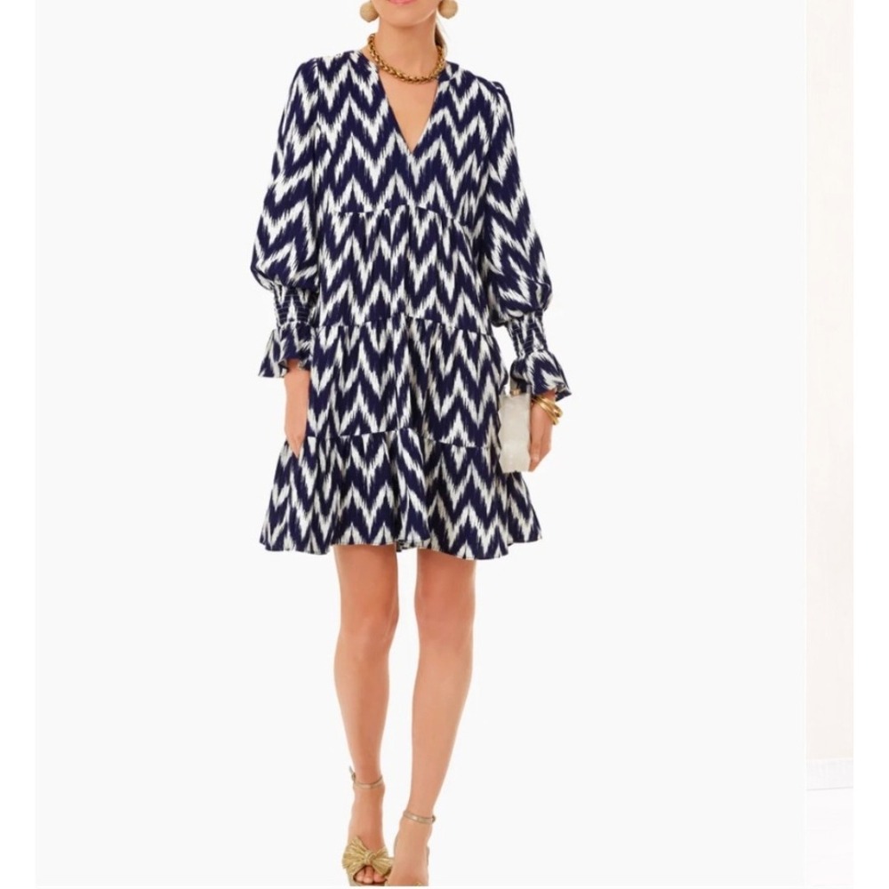 Pomander Place Ikat Kenzo Mini Dress ALTERED Popover Tiered Preppy Coastal